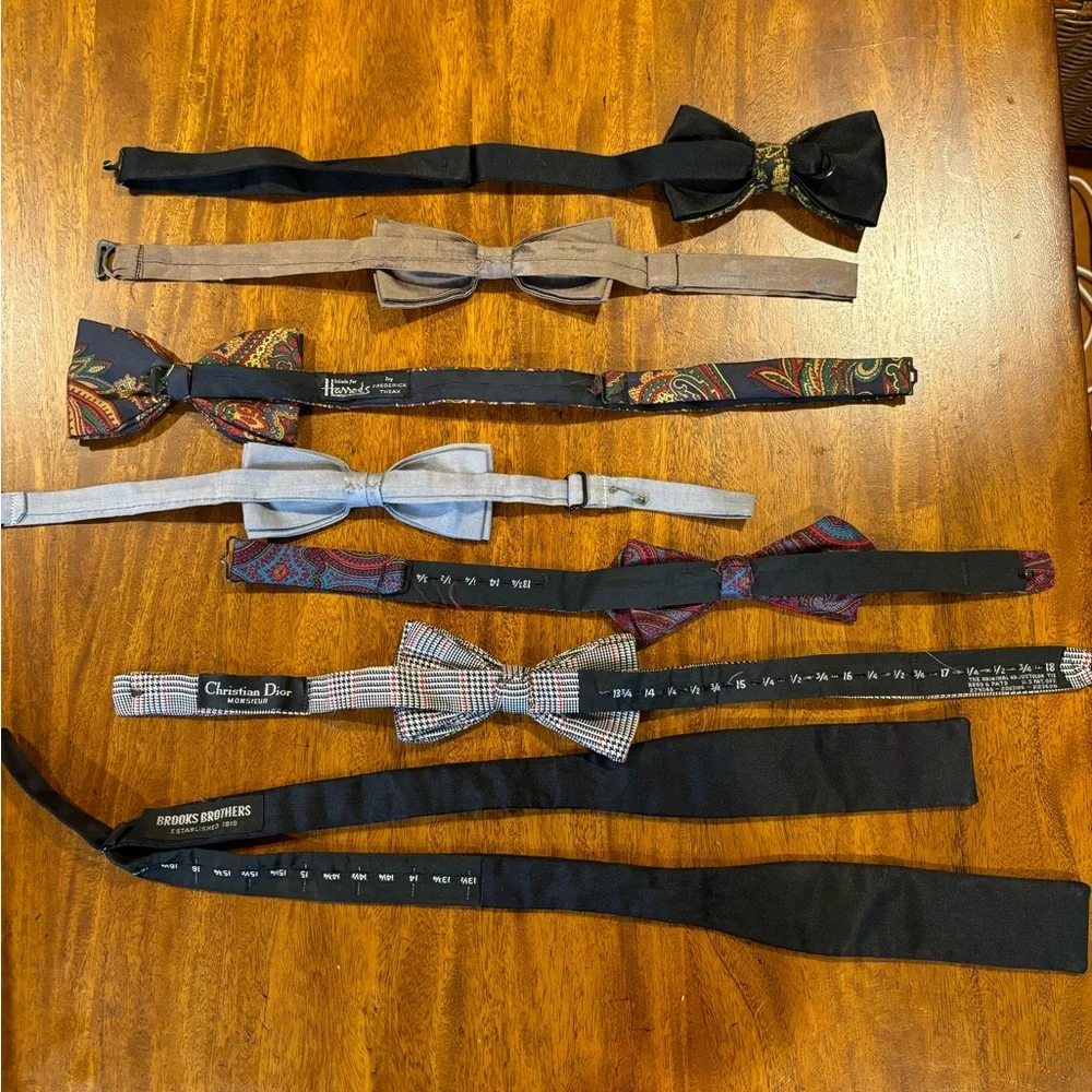 7- Vintage Silk Bow Ties from the 1960s to the 90’s! - Picture 6 of 6